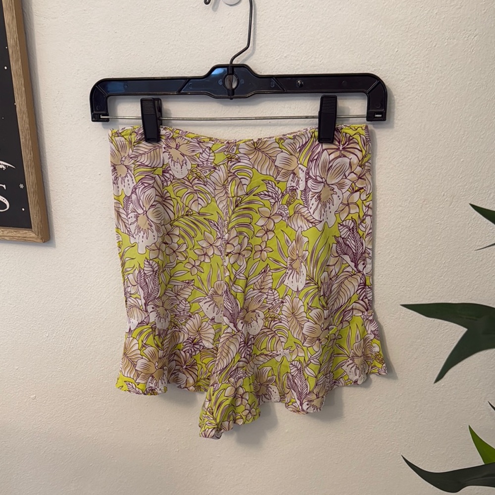 Floral Ruffle Mini Skirt